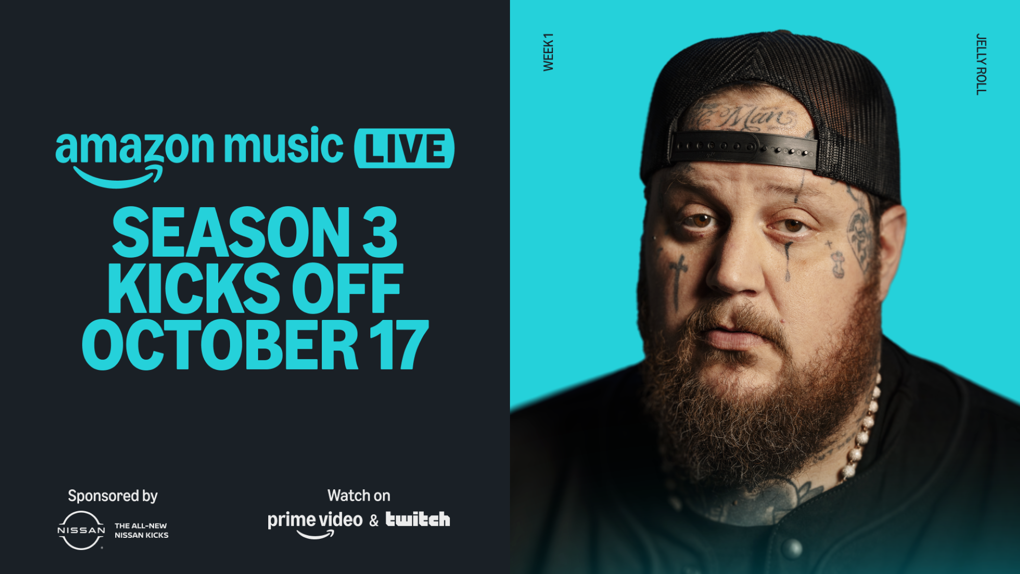 'Amazon Music Live' Season 3 promo featuring country star Jelly Roll