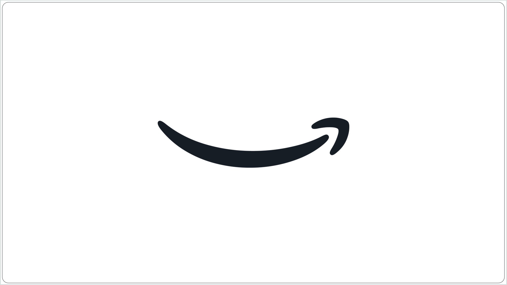 Amazon smile logo in a dark color on a white background