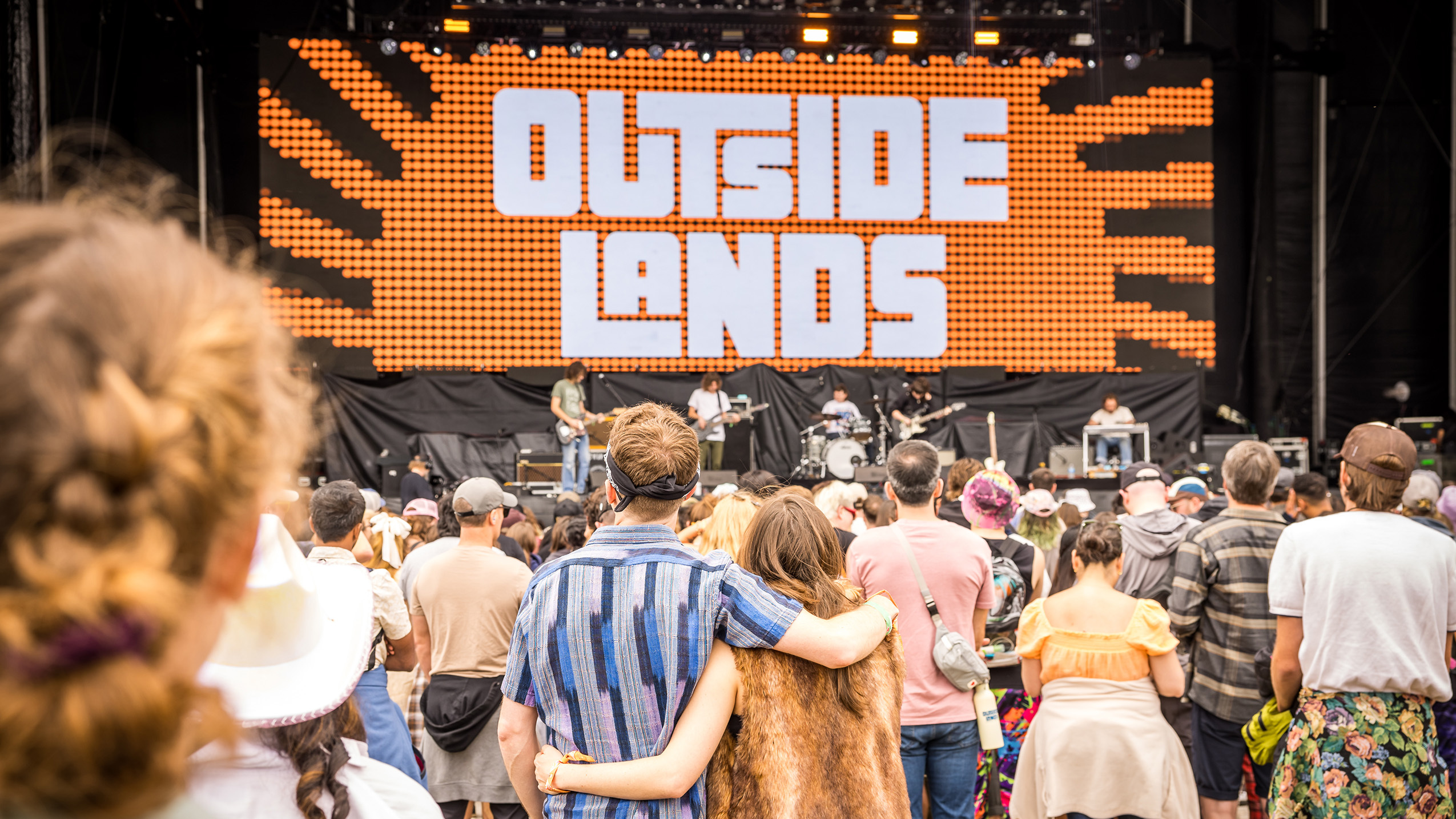 Outside Lands music festival stage with crowd