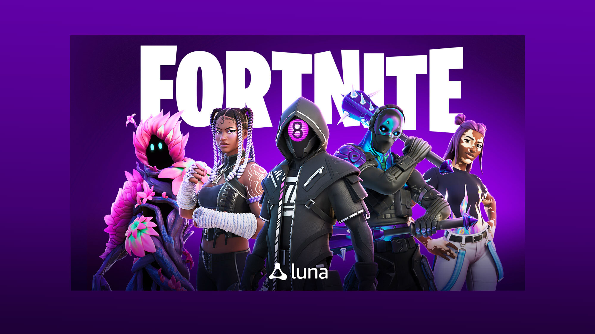 A scene of Fortnite on Amazon Luna.