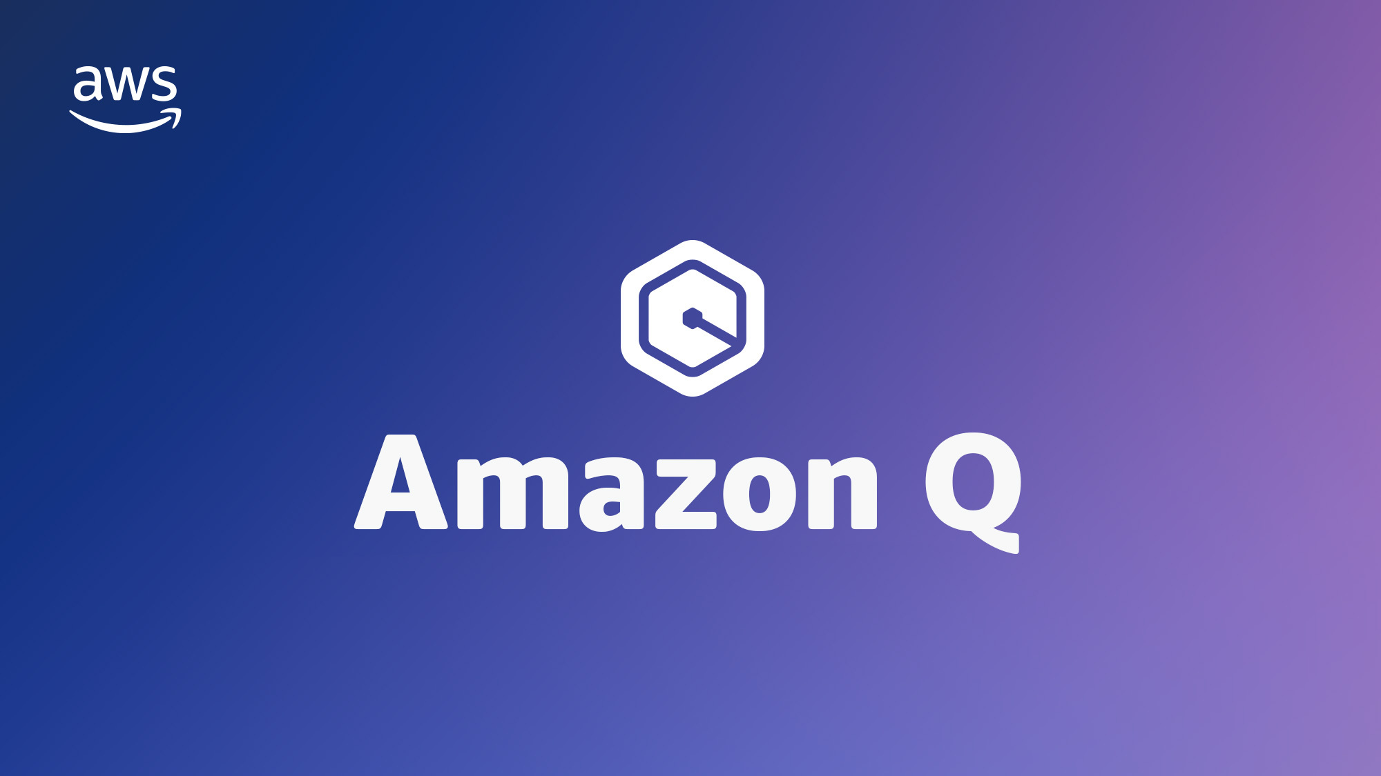 An image with the Amazon Q logo and the AWS logo.