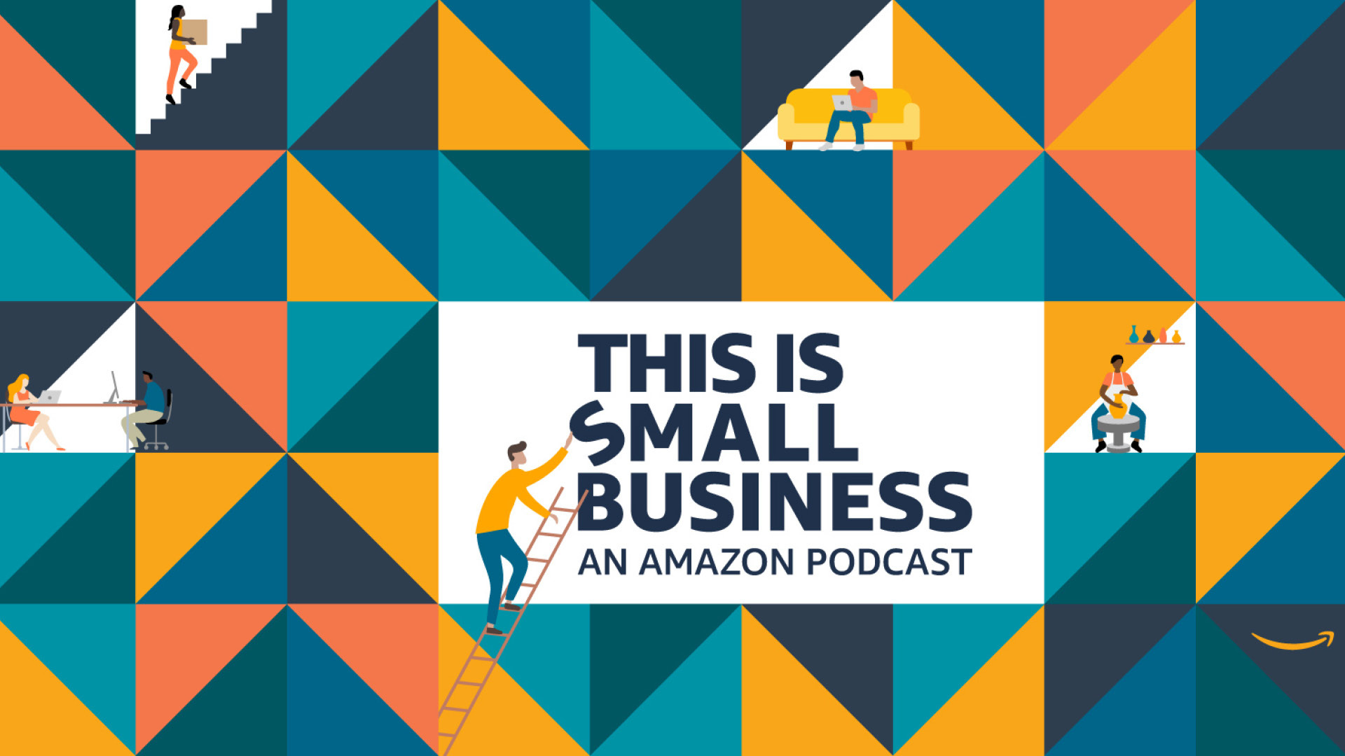 An illustration of the, "This Is Small Business" podcast logo.