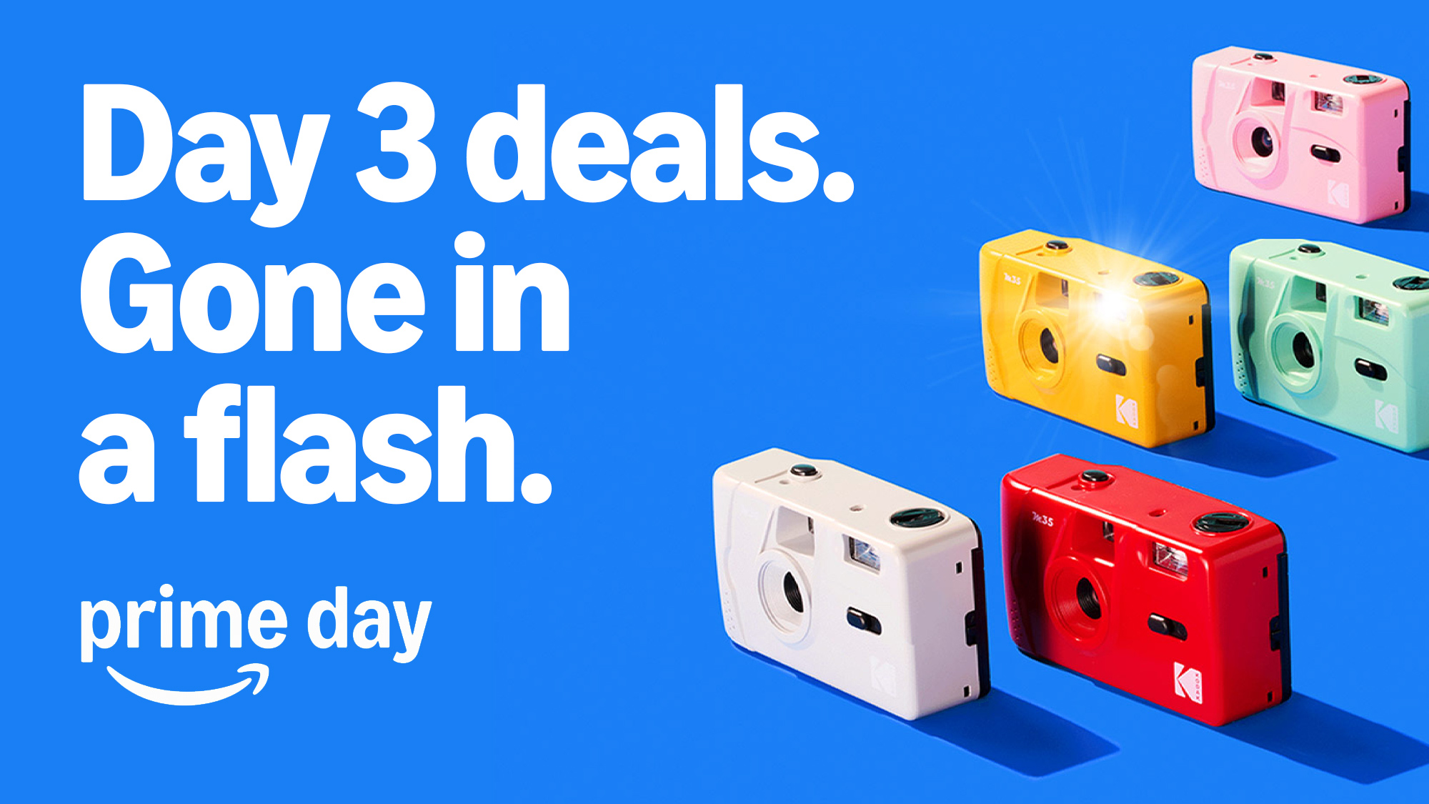 Prime Day promotion featuring assorted point-and-shoot cameras